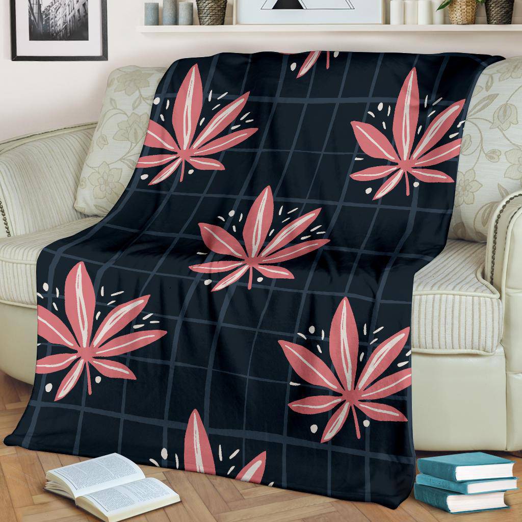 Pink Cannabis Weed Leaves Pattern Premium Blanket - Top Content | POD Collection | Free Shipping