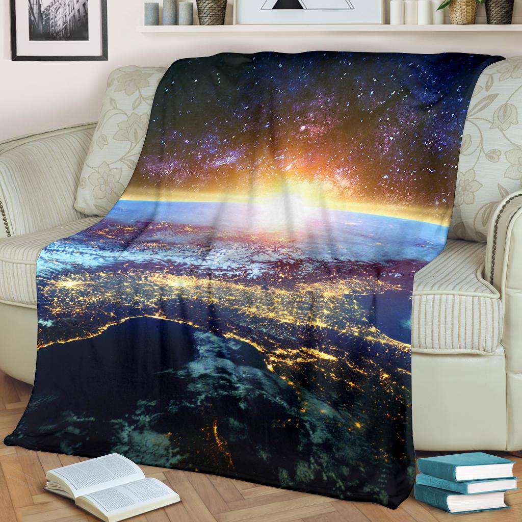 Real Nasa Earth Galaxy View Premium Blanket - Top Content | POD Collection | Free Shipping