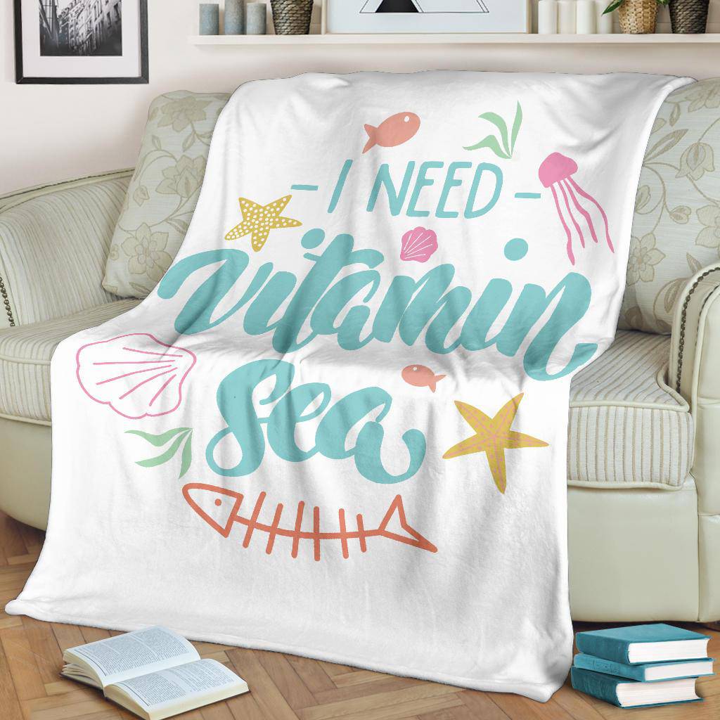 Sea Lover, Summer Vibes, I need Vitamin Sea Premium Blanket - Top Content | POD Collection | Free Shipping