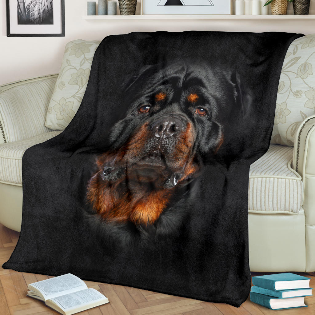 Rottweiler Face Hair Blanket