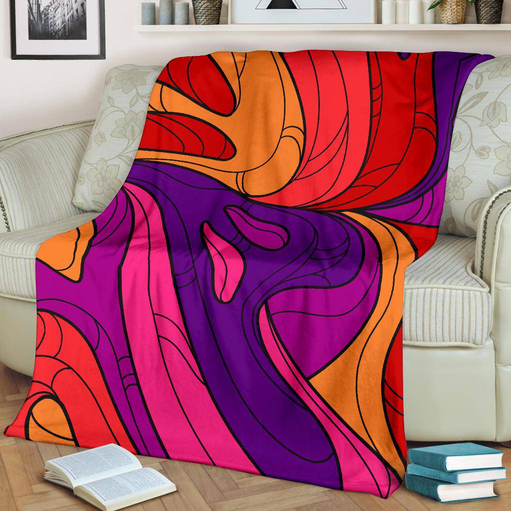 Hand Drawn Coloured Groovy Background Premium Blanket - Top Content | POD Collection | Free Shipping