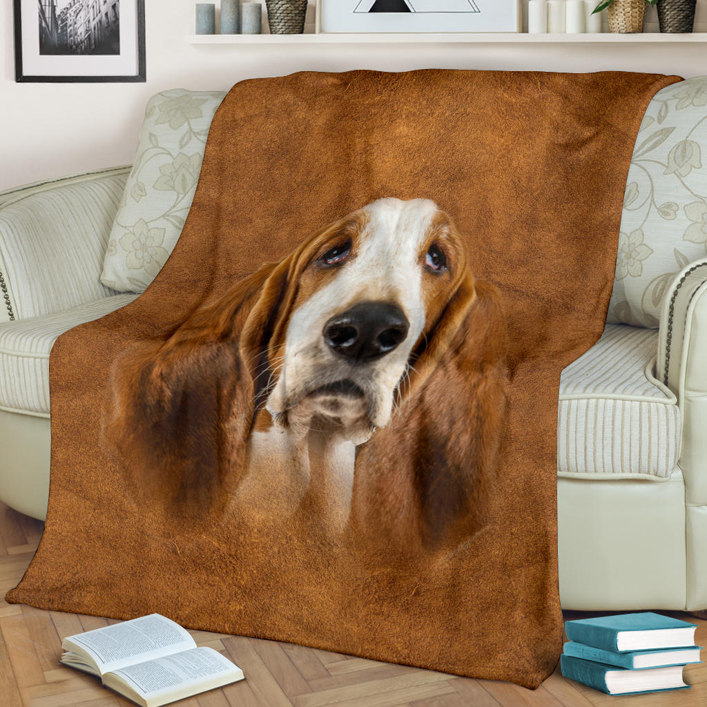 Basset Hound Face Hair Blanket