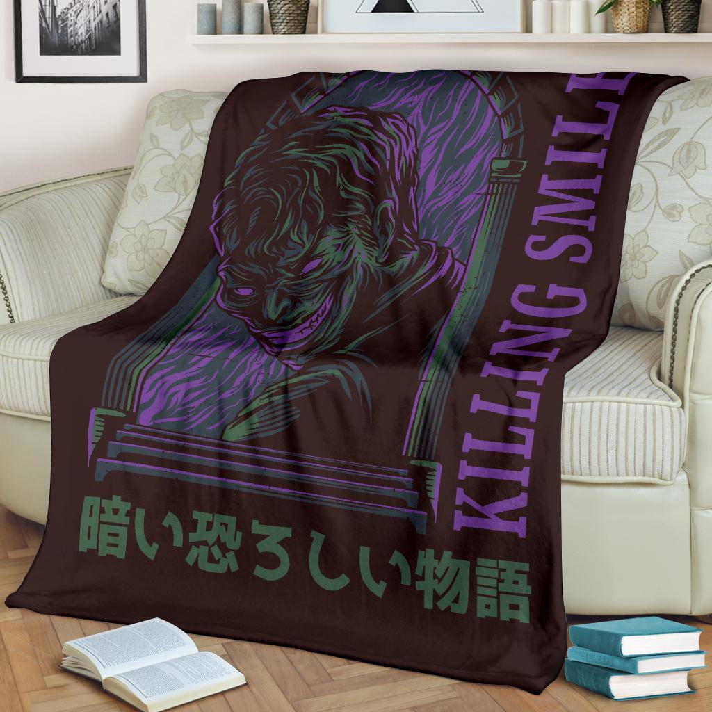 Premium Blanket Japanese Cartoon Funny Killing Smile Face - Top Content | POD Collection | Free Shipping