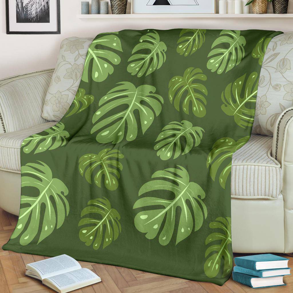 Minimal Ficus Tropical Leaves Art Premium Blanket - Top Content | POD Collection | Free Shipping