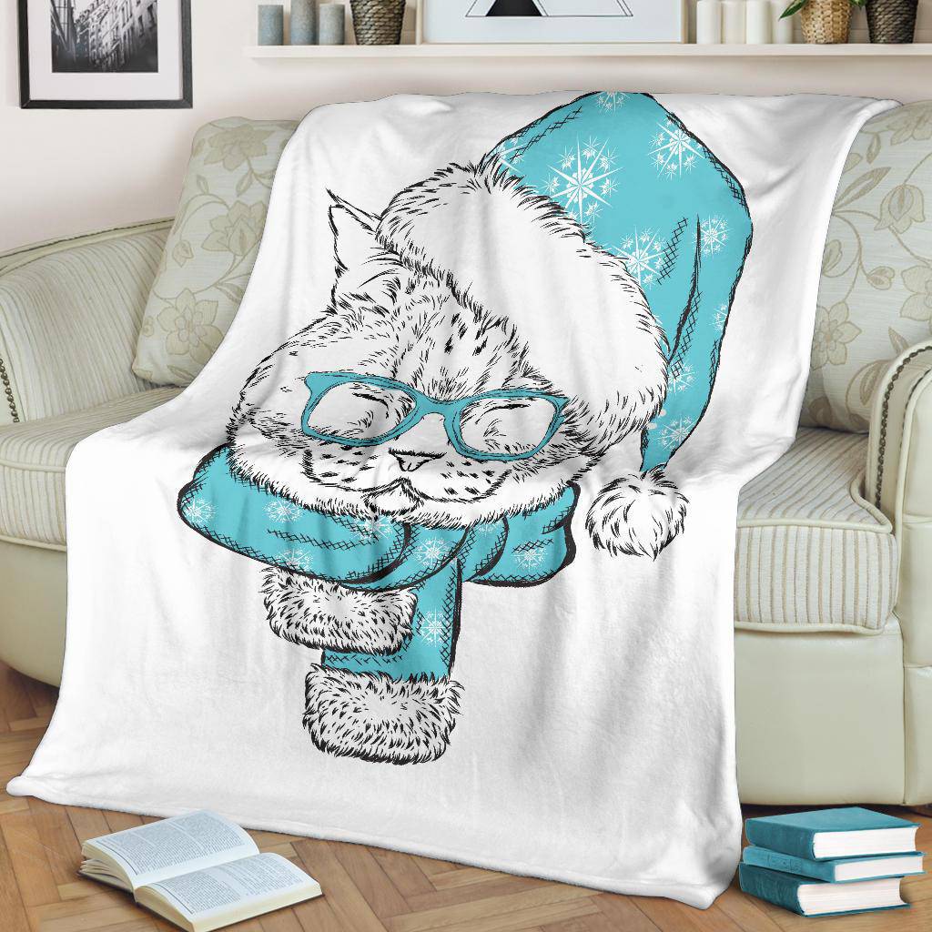 Smart Chirstmas Cat Cartoon Premium Blanket - Top Content | POD Collection | Free Shipping