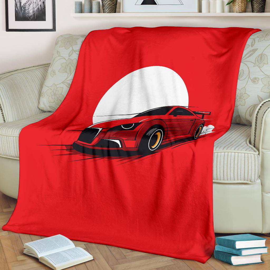 Red Moon Car Auto Premium Blanket - Top Content | POD Collection | Free Shipping