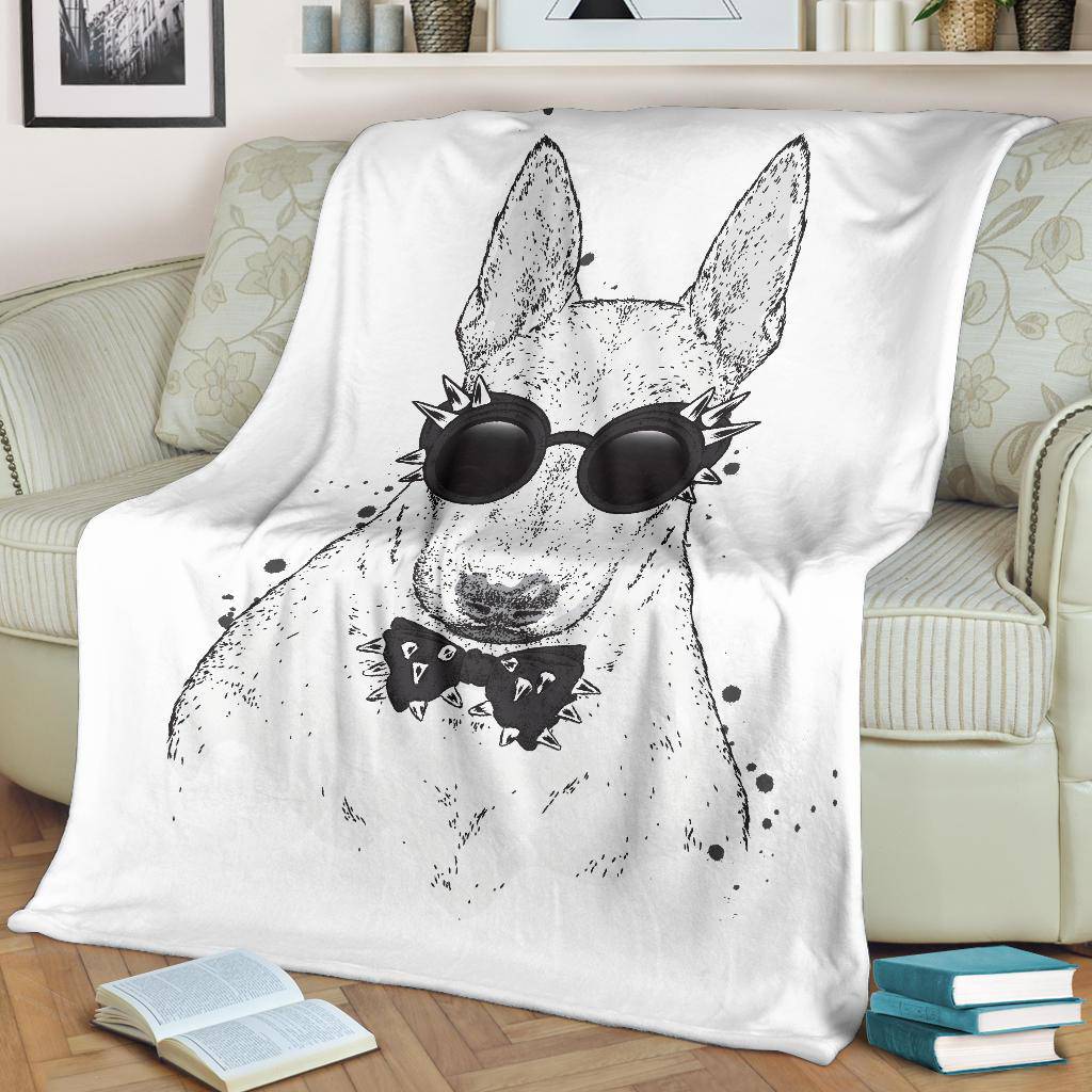 Cool Hipster Dog with Stylish Sunglasses Premium Blanket - Top Content | POD Collection | Free Shipping