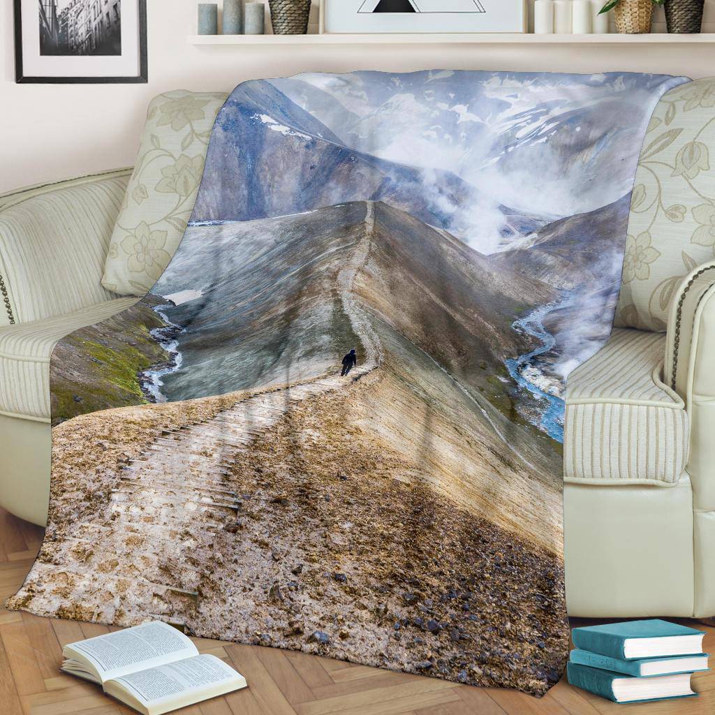 Walking Mountain Road View Premium Blanket - Top Content | POD Collection | Free Shipping