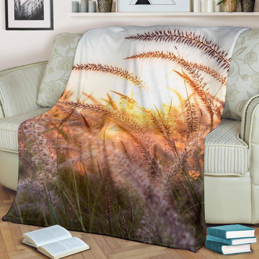 Grass Flower Beautiful Nature Premium Blanket - Top Content | POD Collection | Free Shipping