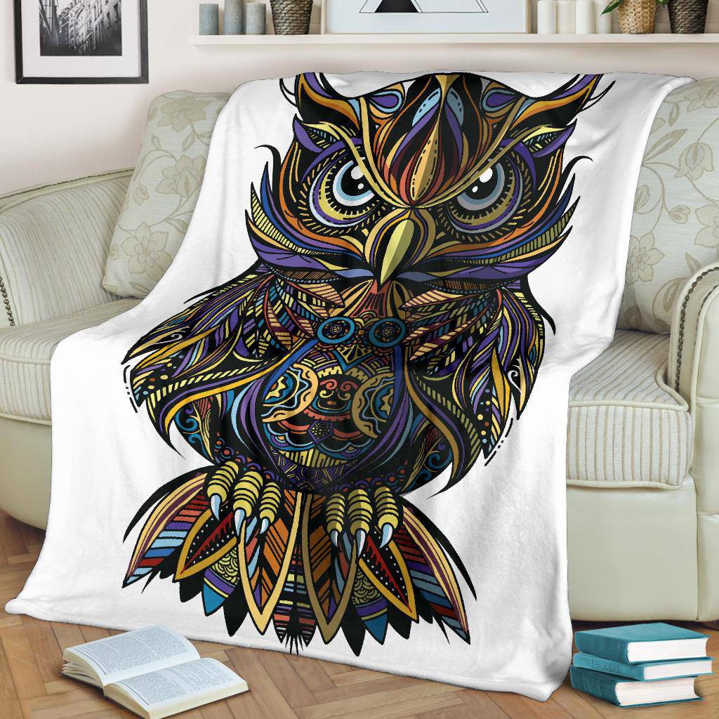 Zentage Drawn Owl Premium Blanket - Top Content | POD Collection | Free Shipping