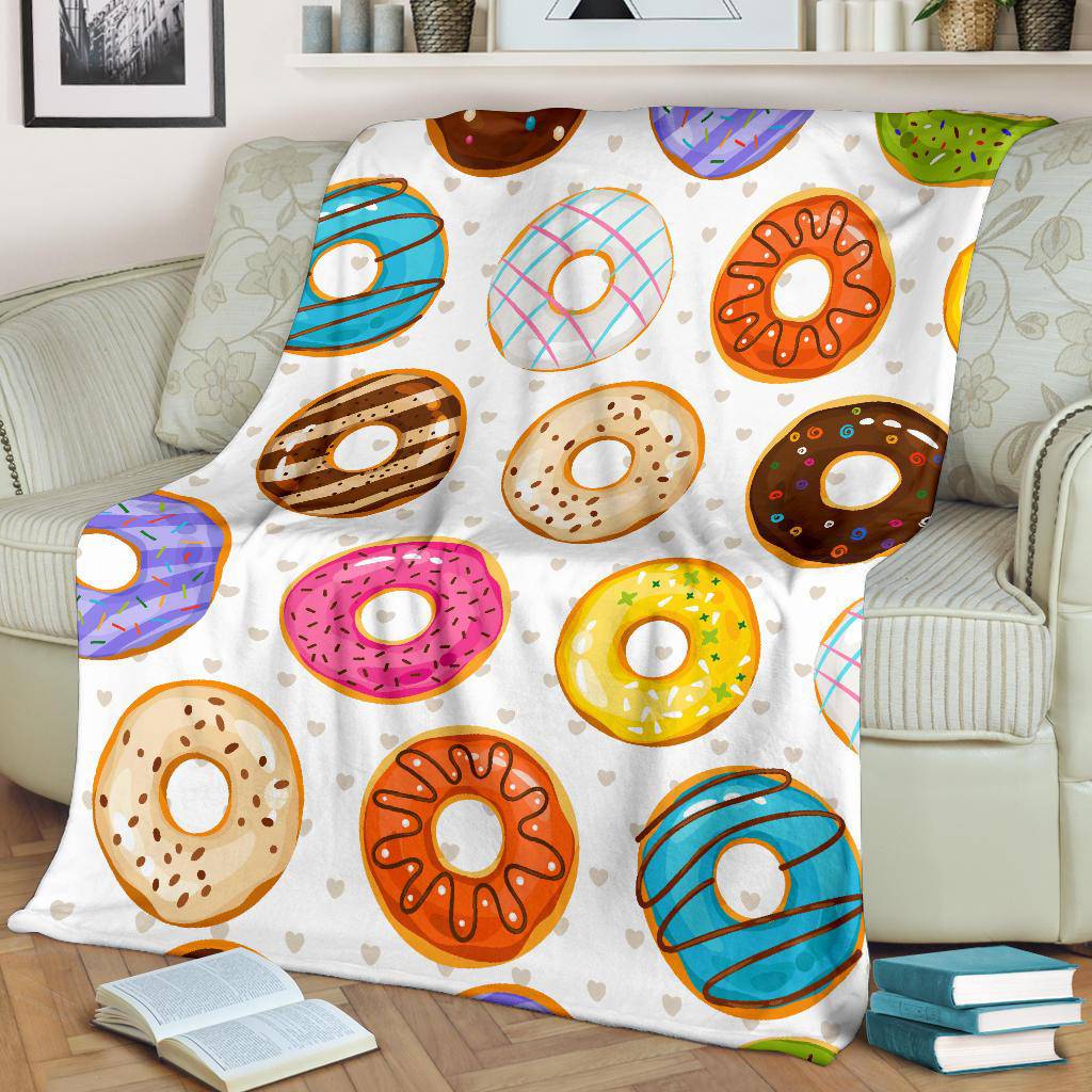 Colorful Doughnut Seamless Background Illustration Premium Blanket - Top Content | POD Collection | Free Shipping