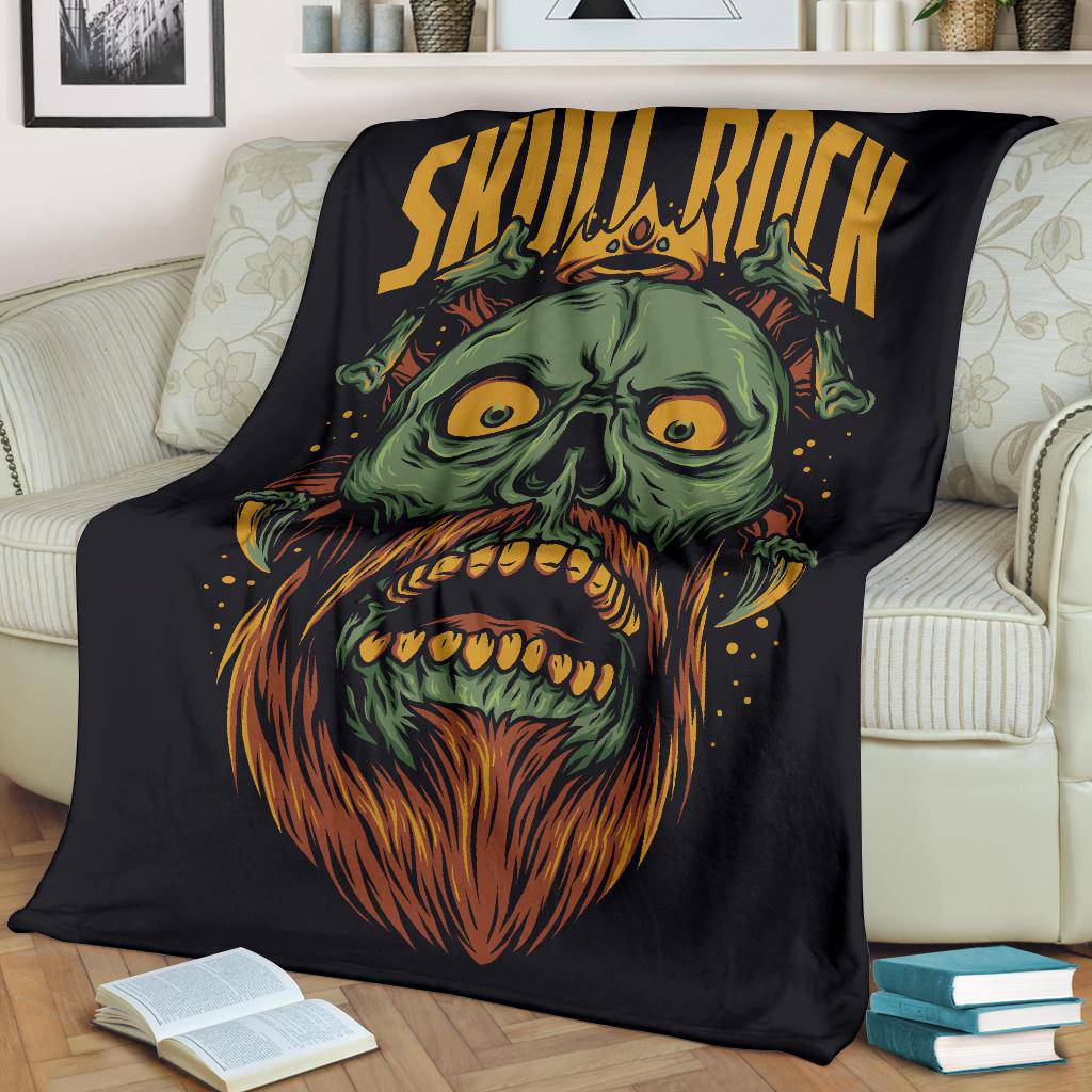 Skull Rock Funny Art Cartoon Premium Blanket - Top Content | POD Collection | Free Shipping