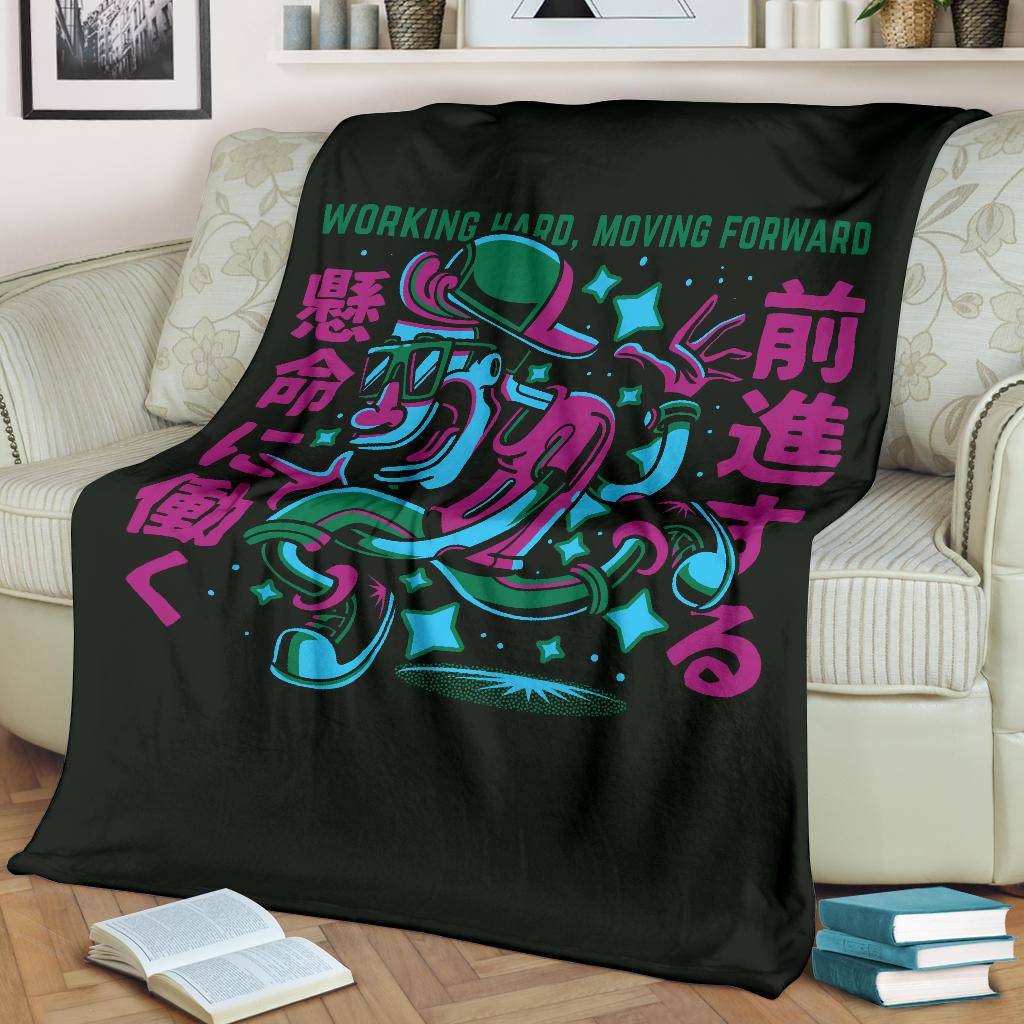 Premium Blanket Working Hard, Moving Forward Meme Cartoon - Top Content | POD Collection | Free Shipping