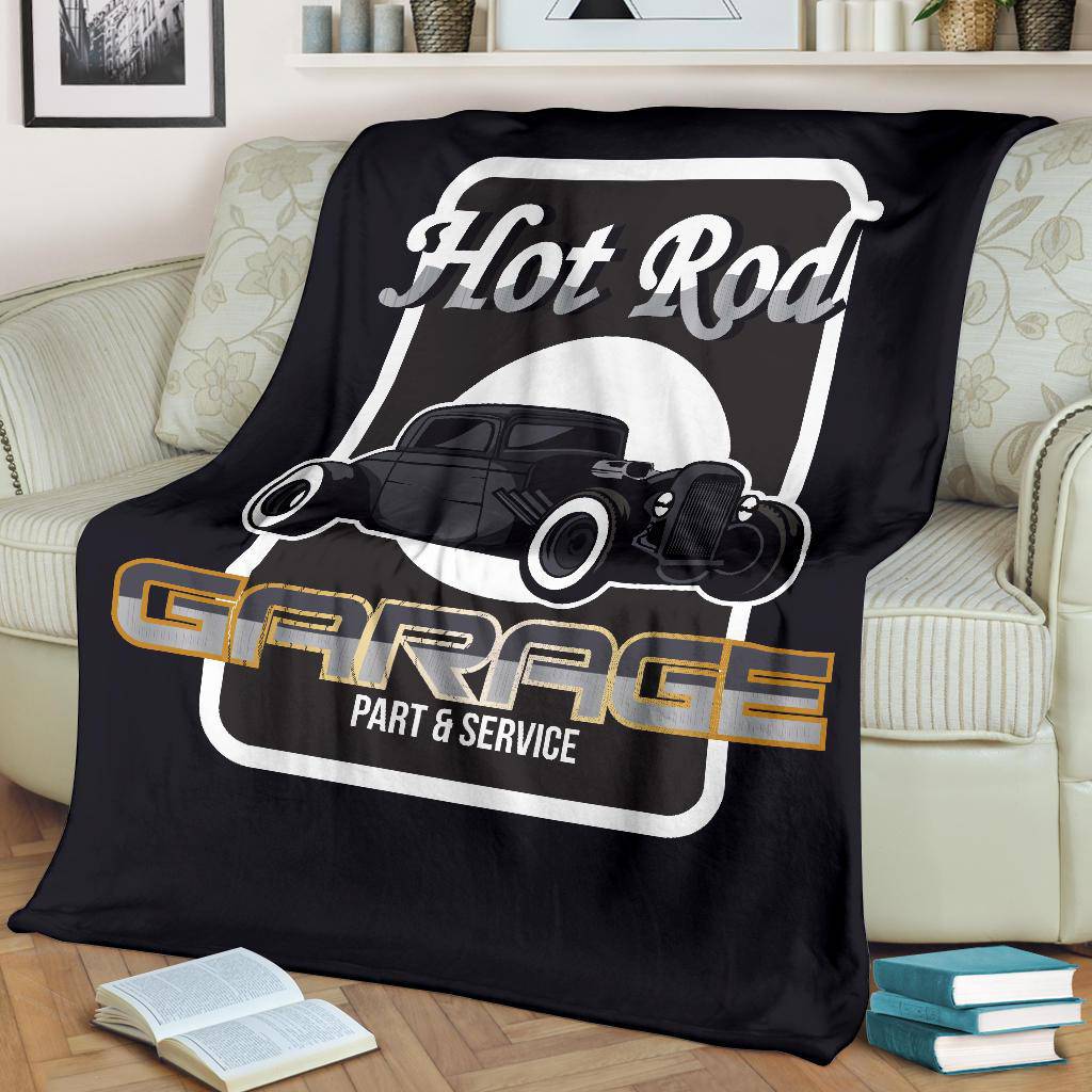 Hot Rod Garage Auto Service Premium Blanket - Top Content | POD Collection | Free Shipping