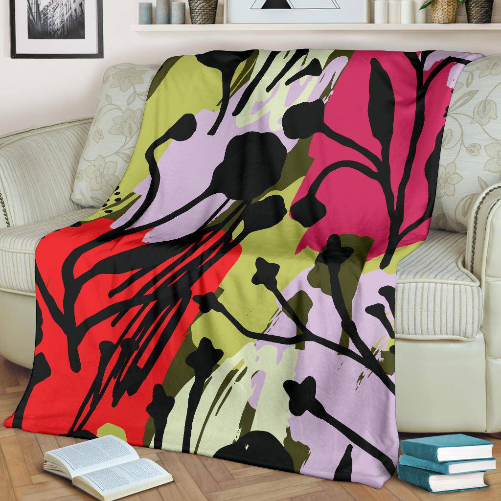 Abstract Art Floral Flowers Premium Blanket - Top Content | POD Collection | Free Shipping