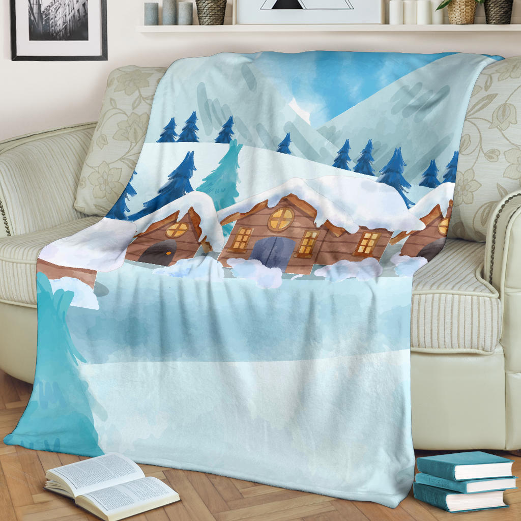 winter house nature blanket - Top Content | POD Collection | Free Shipping