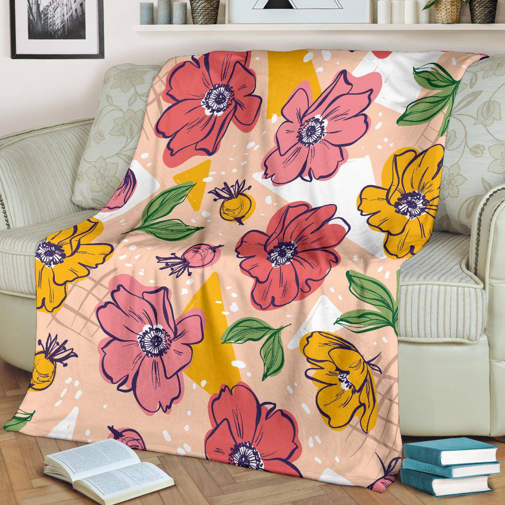 Colourful Flowers, Floral Premium Blanket - Top Content | POD Collection | Free Shipping