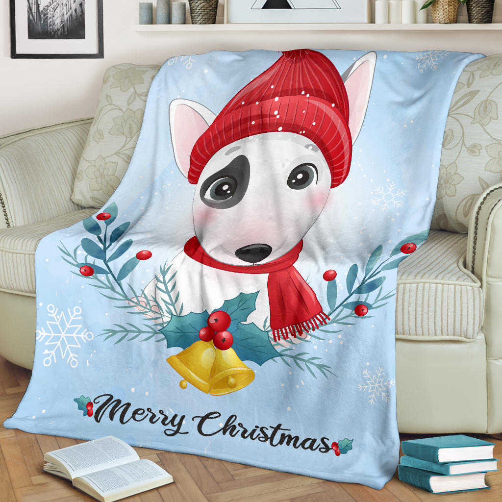 cute puppy merry christmas illustration blanket - Top Content | POD Collection | Free Shipping