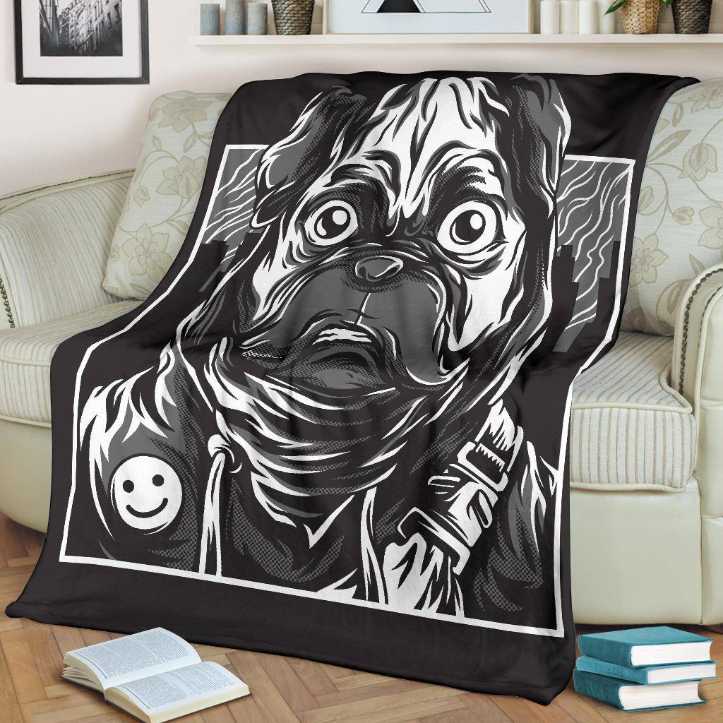 Pug Life Dog Art Cartoon Premium Blanket - Top Content | POD Collection | Free Shipping