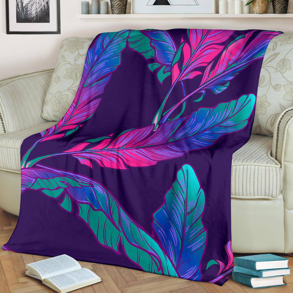 Dark Purple Banana Plant Leaves Premium Blanket - Top Content | POD Collection | Free Shipping