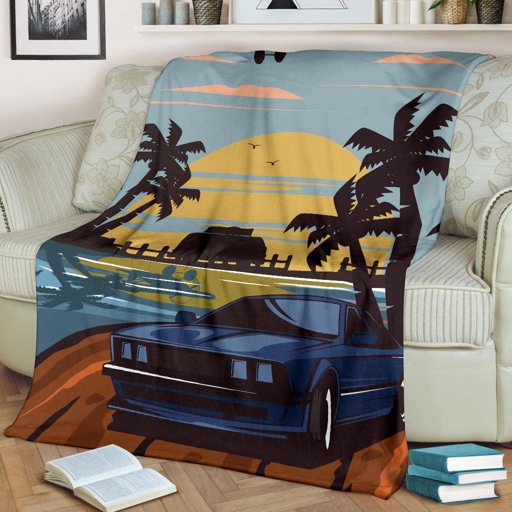 Auto Sunny Beach Vacation Premium Blanket - Top Content | POD Collection | Free Shipping