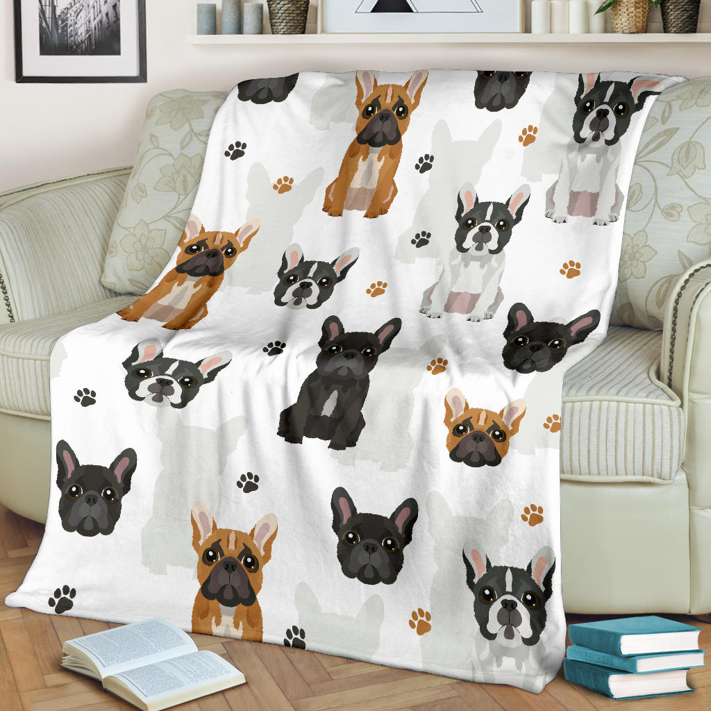 French Bulldog Paw Blanket