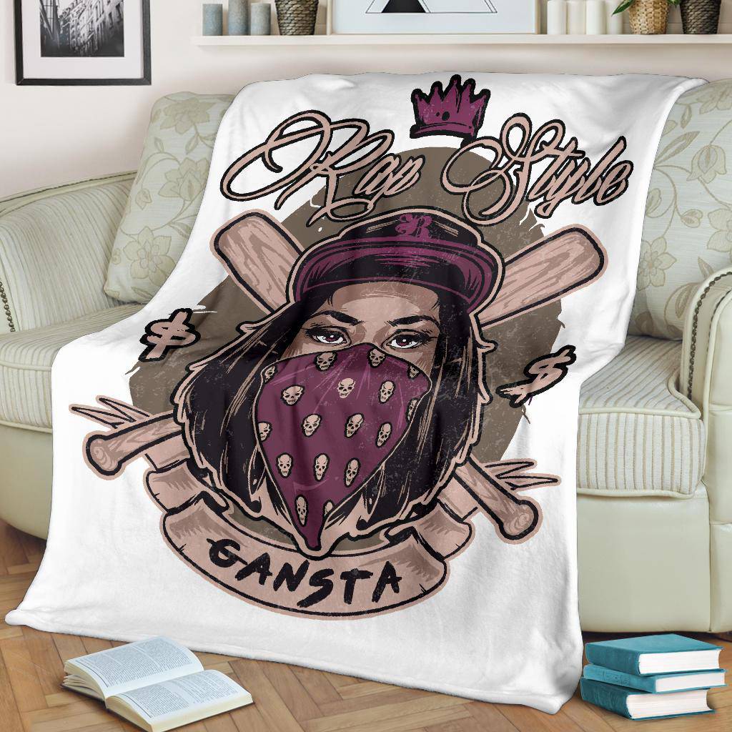 Pretty Hip Hop Girl Gangsta, Rap Style Cartoon Premium Blanket - Top Content | POD Collection | Free Shipping