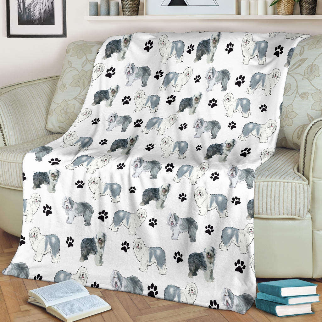 Old English Sheepdog Paw Blanket