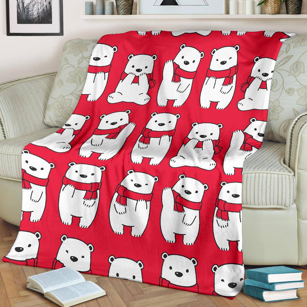 Premium Blanket Polar Bear Seamless Background Illustration - Top Content | POD Collection | Free Shipping