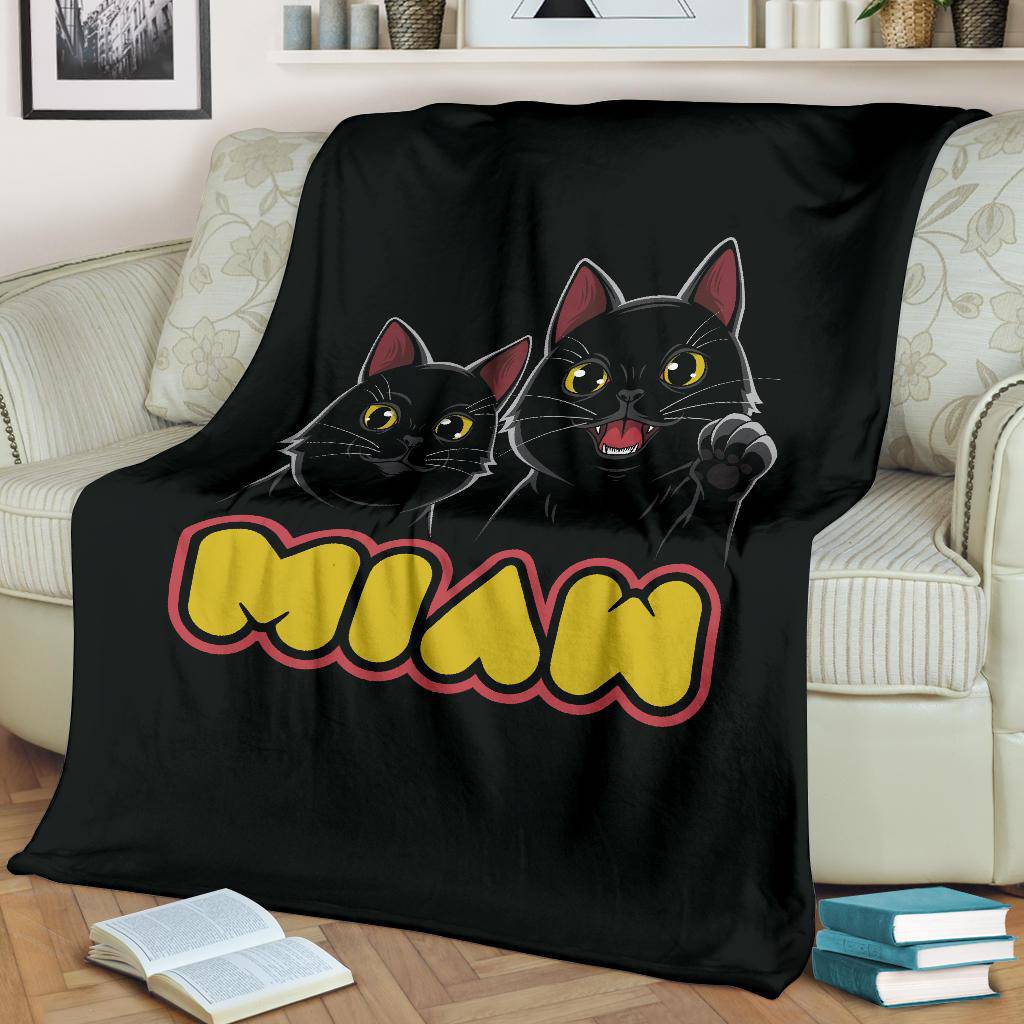 Miaw Cute Black Cats Premium Blanket - Top Content | POD Collection | Free Shipping