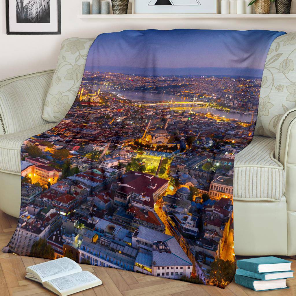 Istanbul City Sunsrise View Travel Premium Blanket - Top Content | POD Collection | Free Shipping