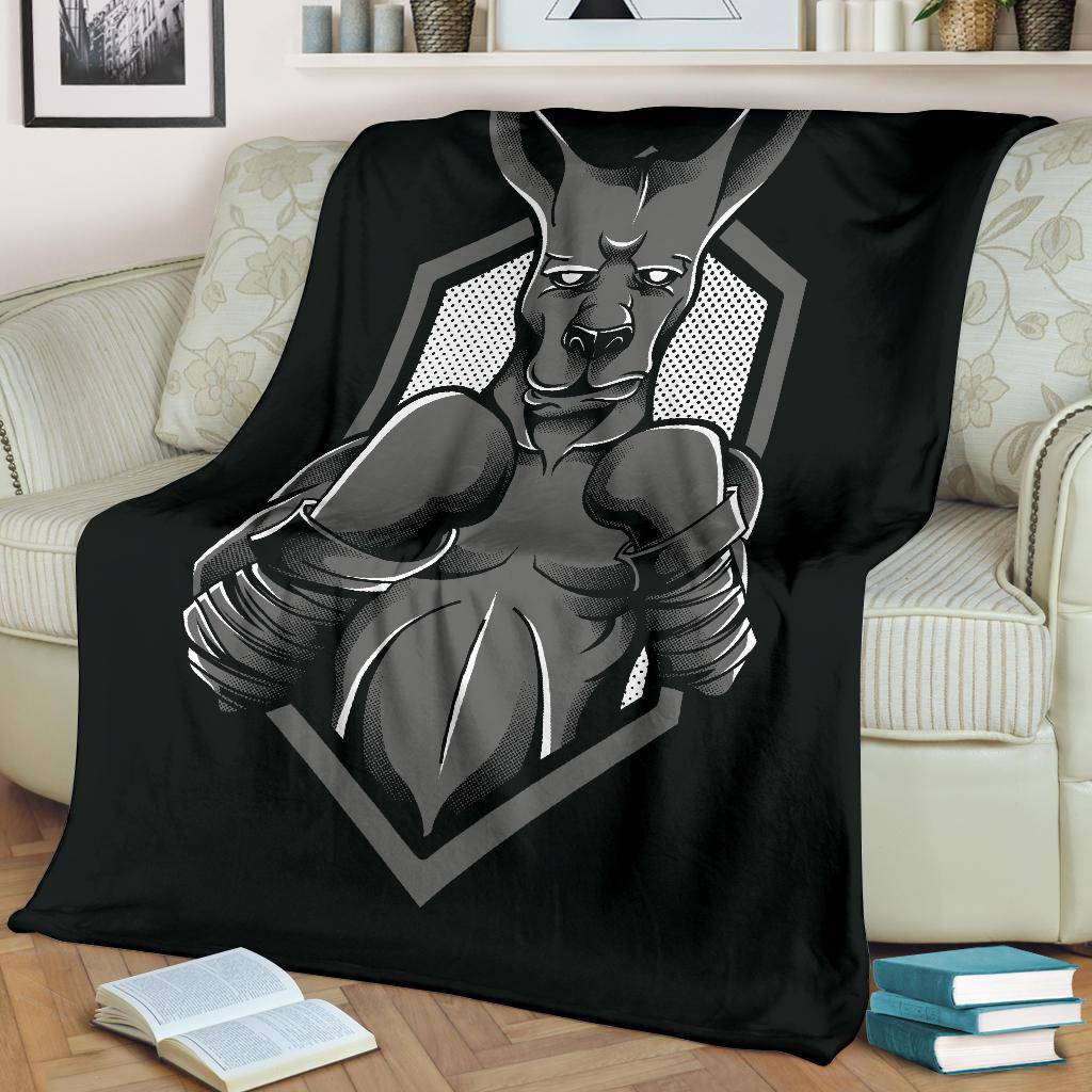 Kangaroo Boxing Fighter Cartoon Premium Blanket - Top Content | POD Collection | Free Shipping