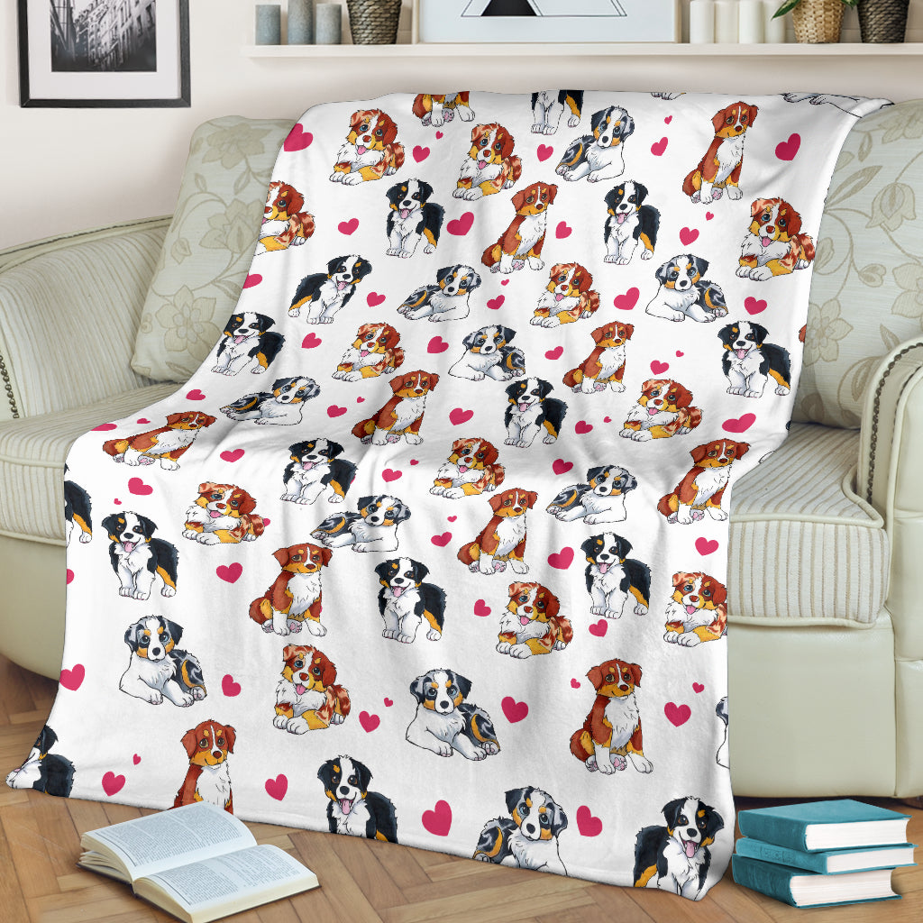 Australian Shepherd Heart Blanket