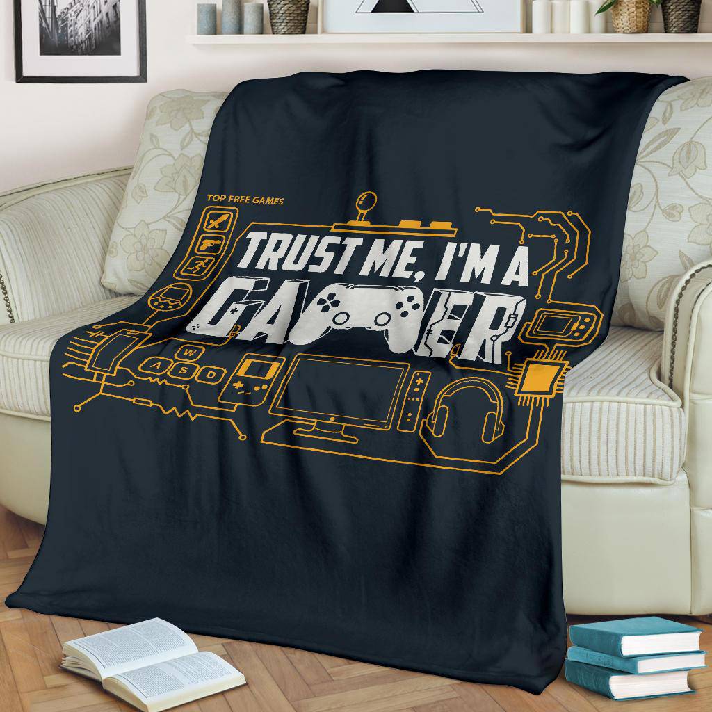 Trust Me I'm A Gamer Drawing Illustration Premium Blanket - Top Content | POD Collection | Free Shipping