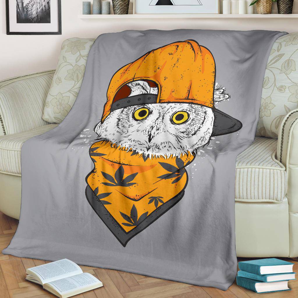 Cool Owl Cap Cartoon Drawing Premium Blanket - Top Content | POD Collection | Free Shipping