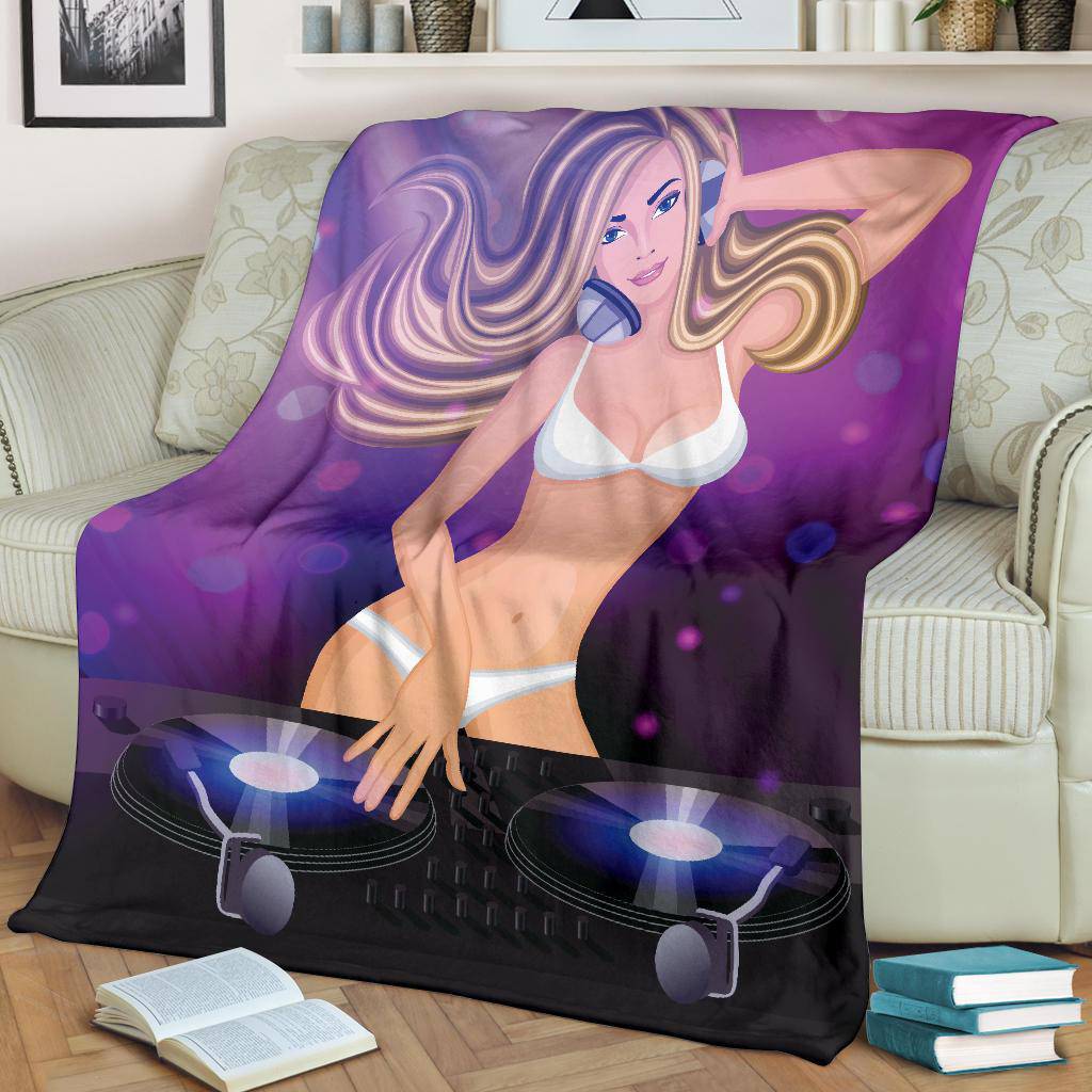 Sexy Dj Woman Nightclub Naked Body Cartoon Premium Blanket - Top Content | POD Collection | Free Shipping