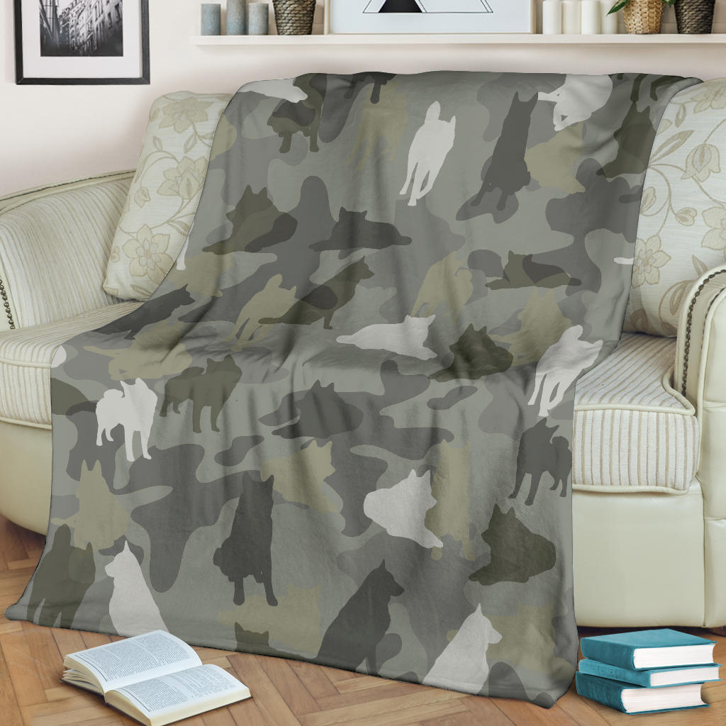 Norwegian Elkhound Camo Blanket