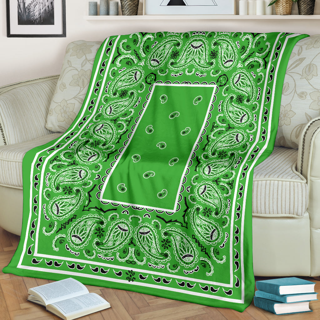 Ultra Plush Light Green Bandana Blanket