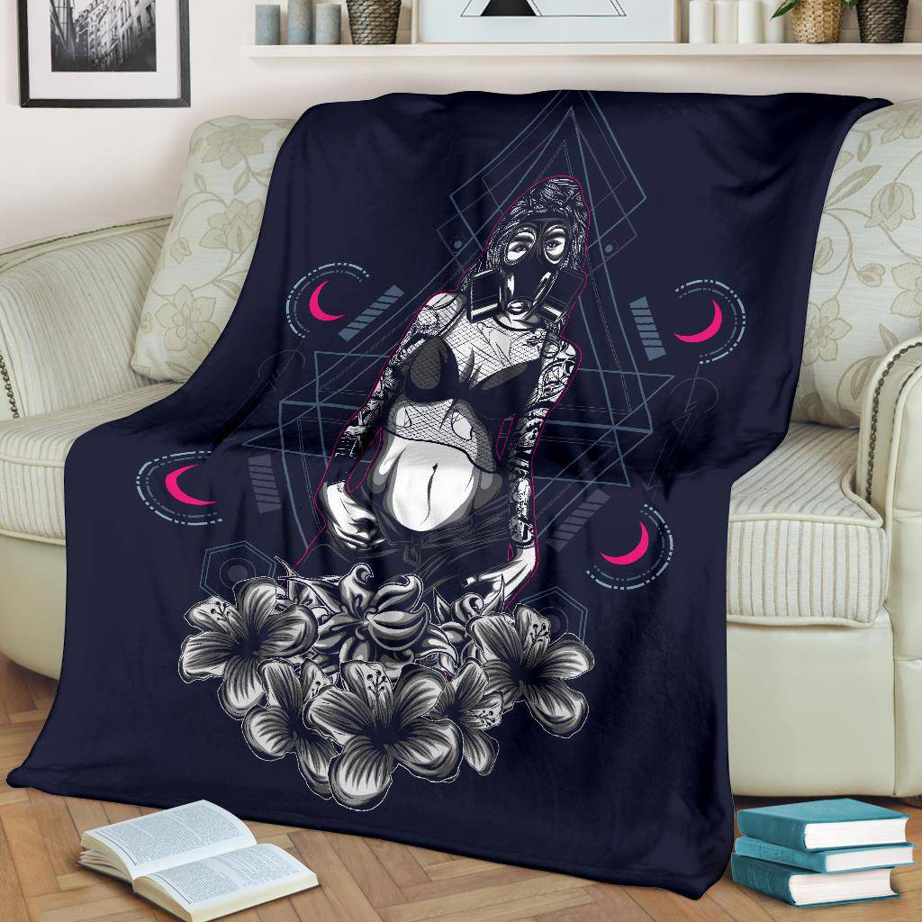 Sexy Girl Tattoo Style Art Drawing Premium Blanket - Top Content | POD Collection | Free Shipping