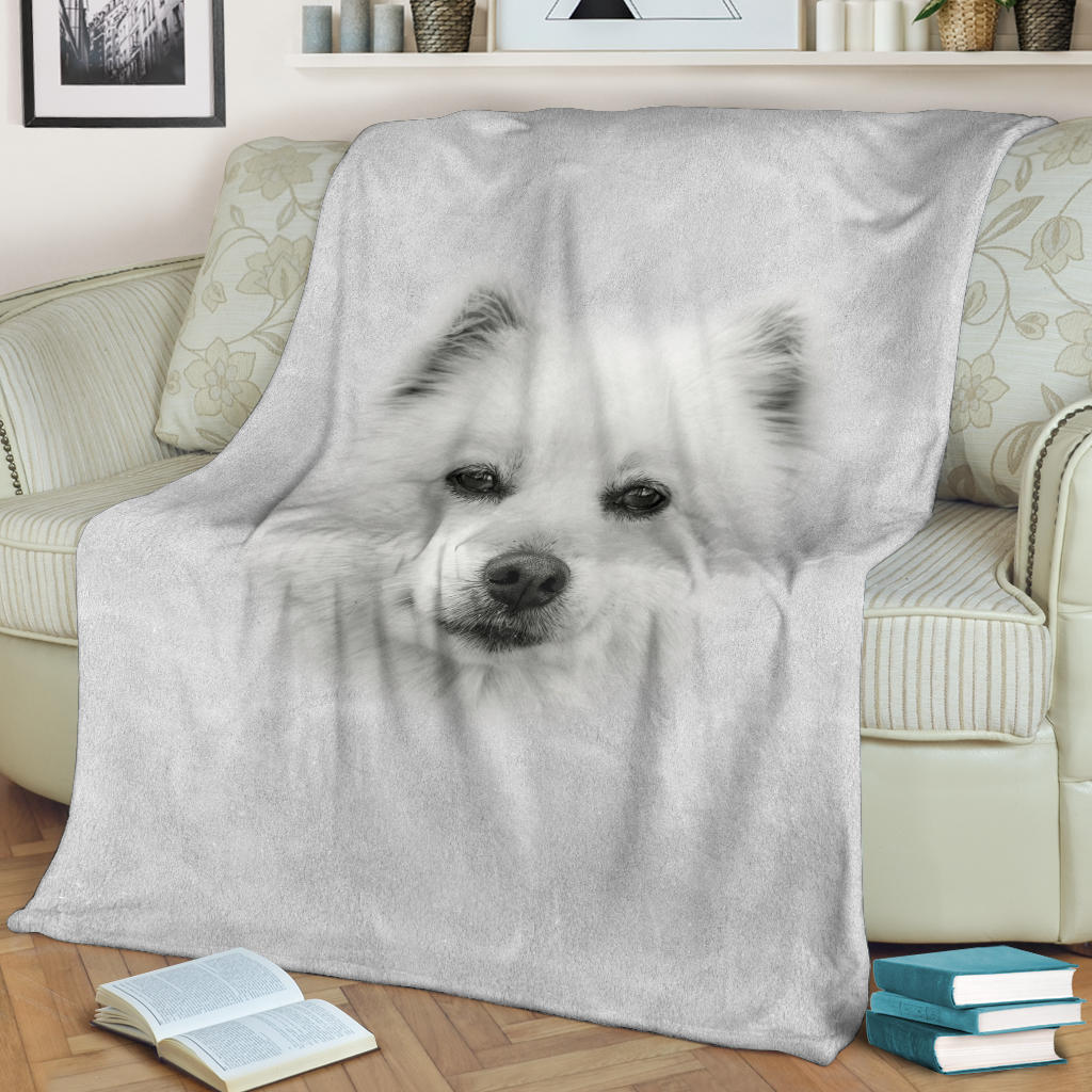 American Eskimo Face Hair Blanket