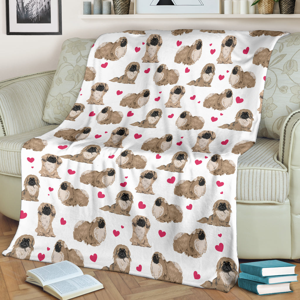 Pekingese Heart Blanket