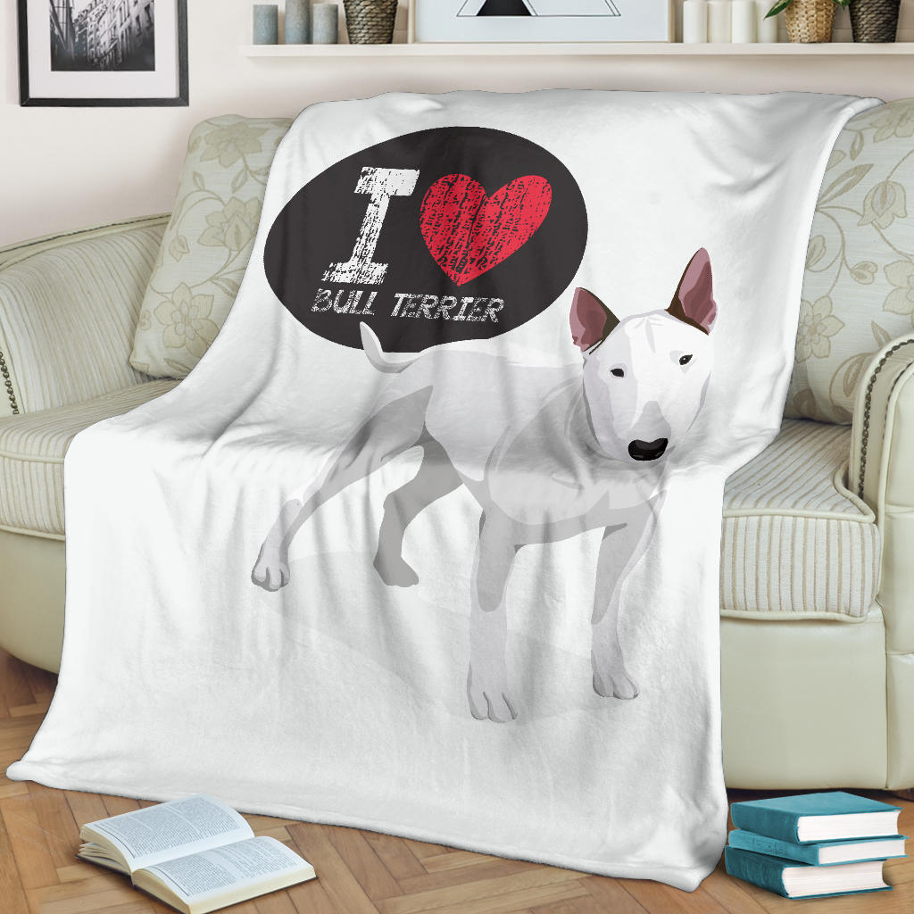 I Love Bull Terrier Blanket