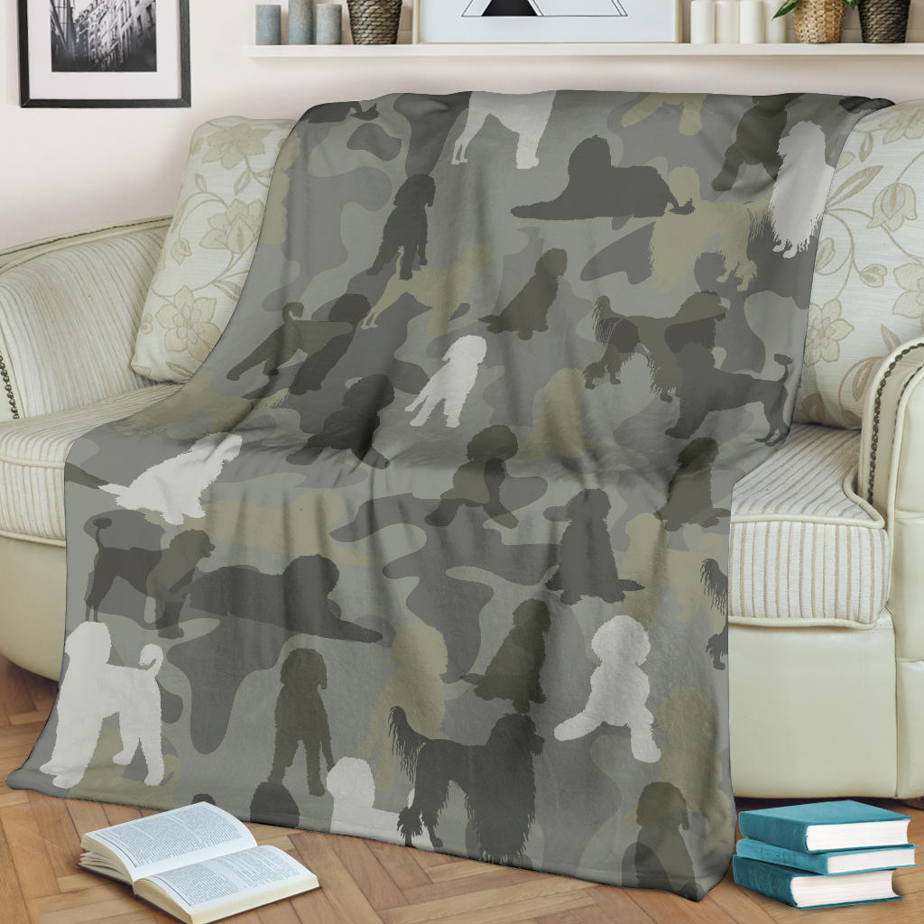 Portuguese Water Dog Camo Blanket