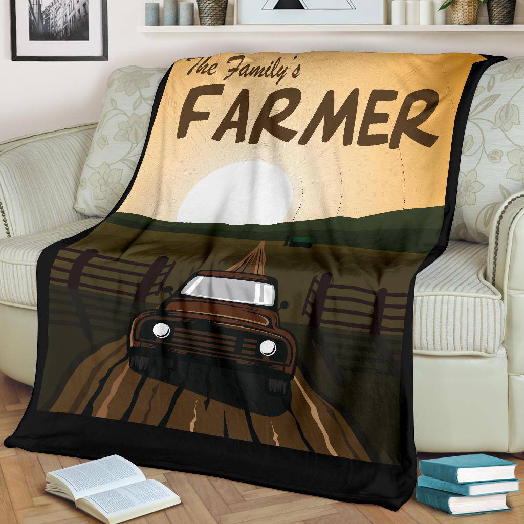 The Family's Farmer Cartoon Premium Blanket - Top Content | POD Collection | Free Shipping