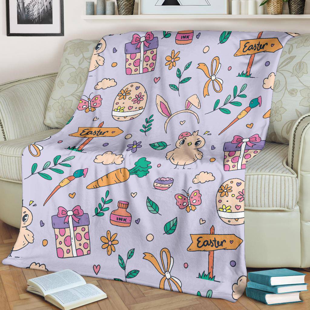 Easter Bunny Background Hand Drawn Art Premium Blanket - Top Content | POD Collection | Free Shipping