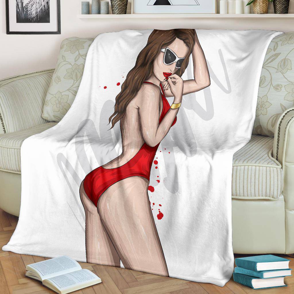 Beautiful Swimsuit Beach GIrl Premium Blanket - Top Content | POD Collection | Free Shipping