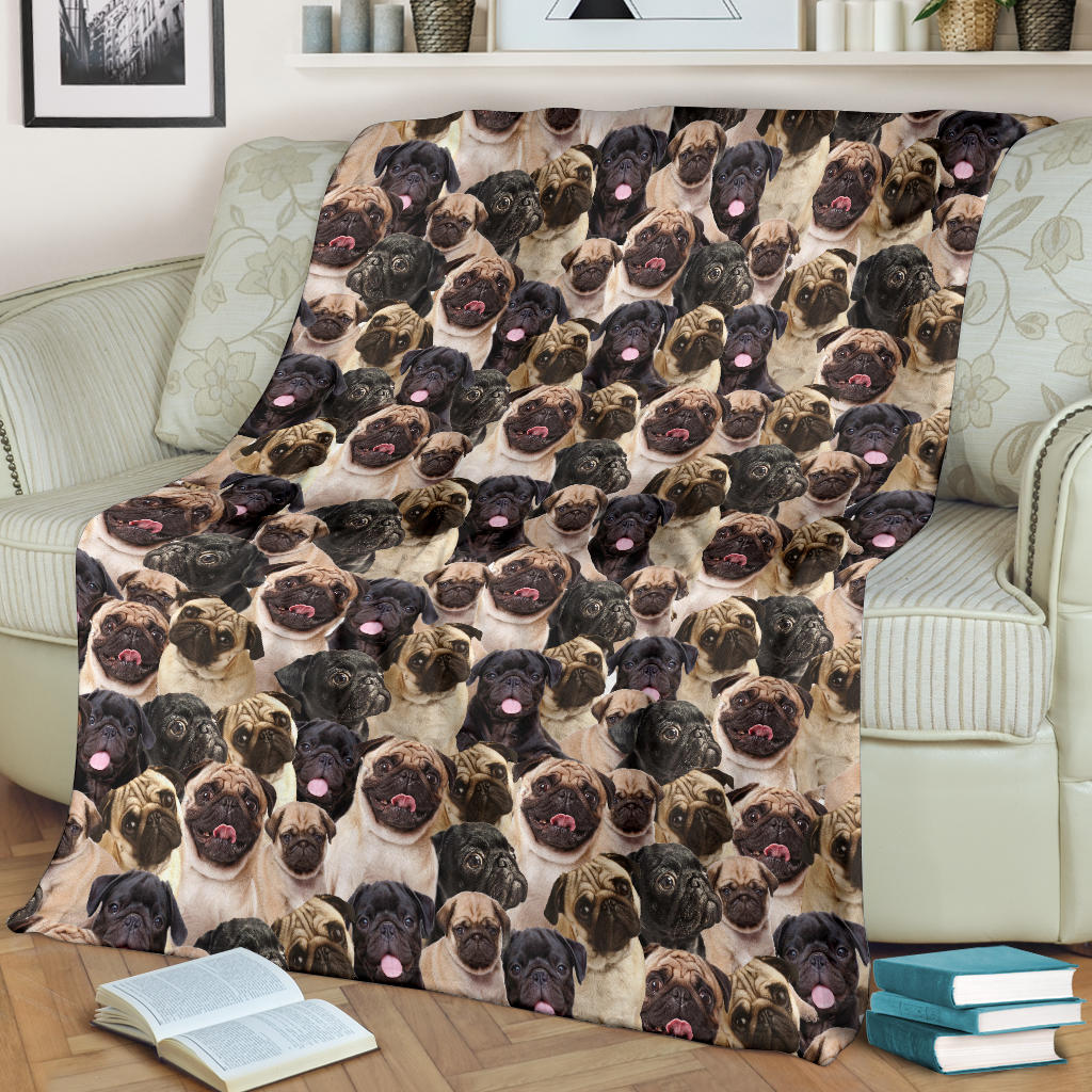 Pug Full Face Blanket