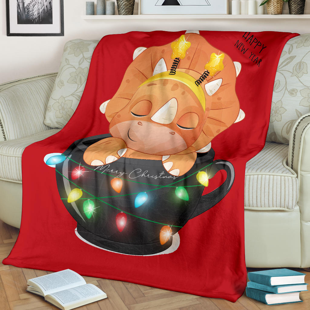 dinosaur merry christmas and happy new year blanket - Top Content | POD Collection | Free Shipping