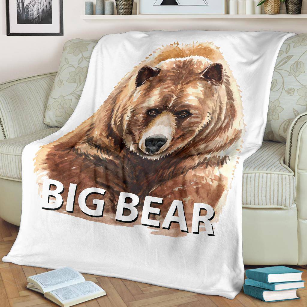 Bear Drawing Watercolour Painting Premium Blanket - Top Content | POD Collection | Free Shipping