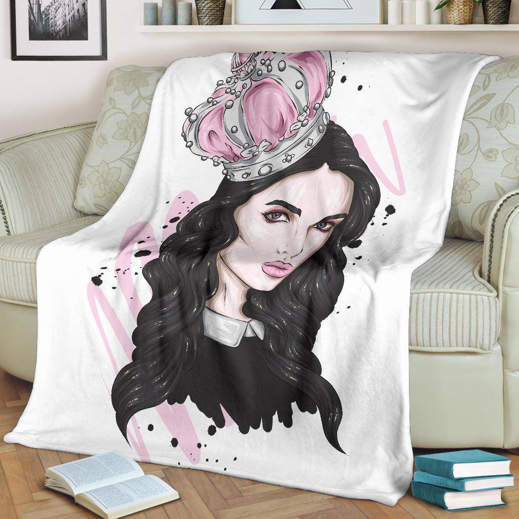 Beautiful Crown Girl Cartoon Premium Blanket - Top Content | POD Collection | Free Shipping